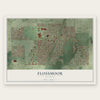 Flossmoor, Illinois map print, the full design