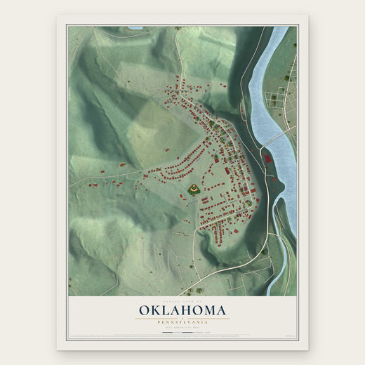 Oklahoma, Pennsylvania map print, the full design