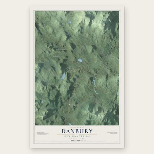 Danbury, New Hampshire map print, the full design