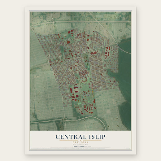 Central Islip, New York map print, the full design
