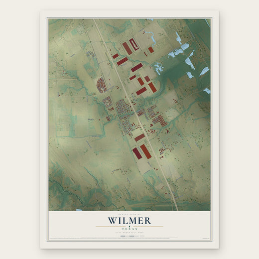 Wilmer, Texas map print, the full design