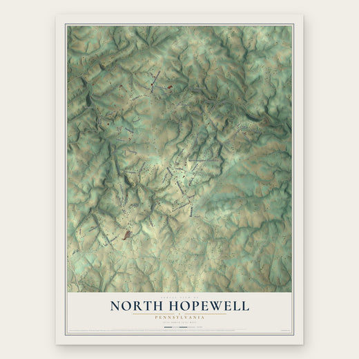 North Hopewell, Pennsylvania map print, the full design