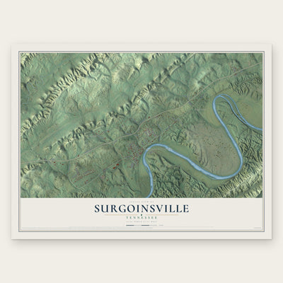 Surgoinsville, Tennessee map print, the full design