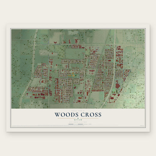 Woods Cross, Utah map print, the full design