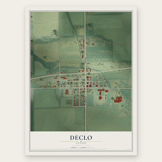 Declo, Idaho map print, the full design