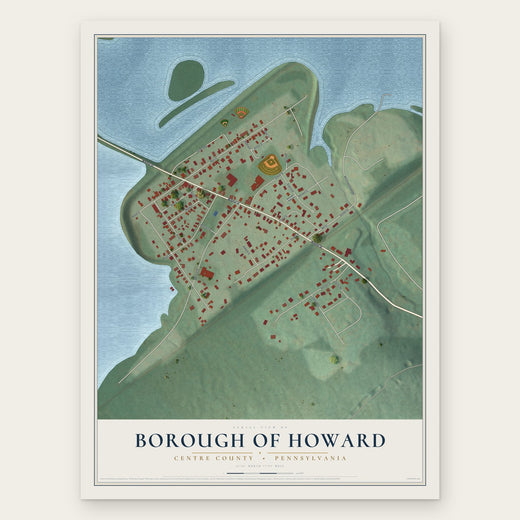 Borough of Howard, Centre County, Pennsylvania map print, the full design