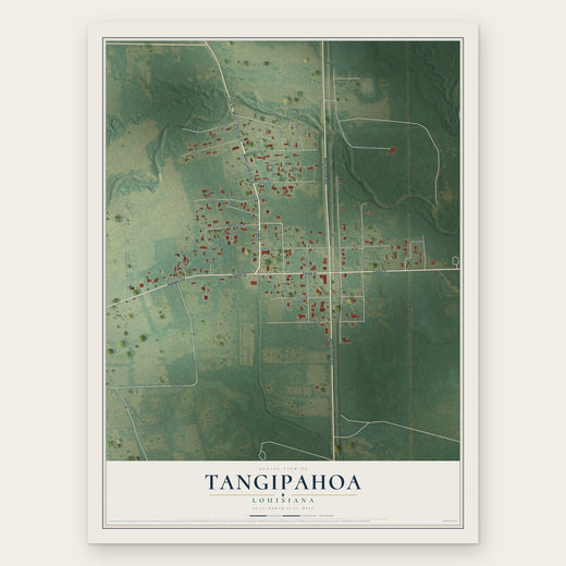 Tangipahoa, Louisiana map print, the full design
