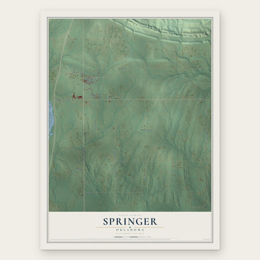 Springer, Oklahoma map print, the full design