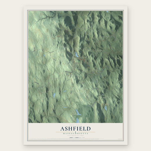 Ashfield, Massachusetts map print, the full design