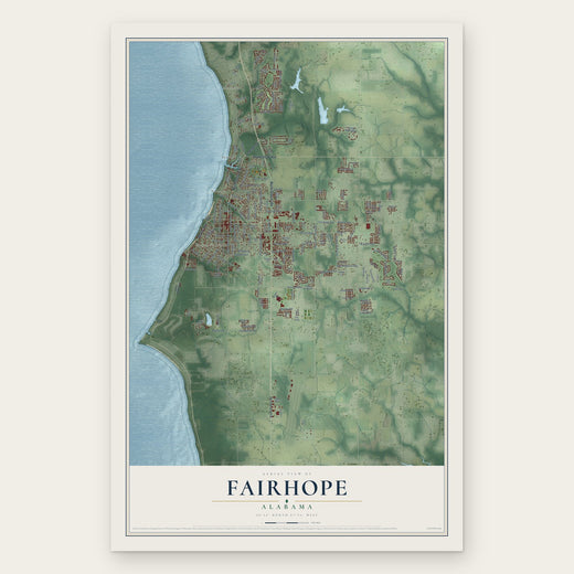 Fairhope, Alabama map print, the full design