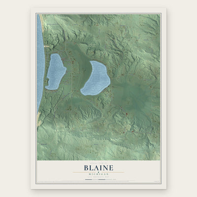 Blaine, Michigan map print, the full design