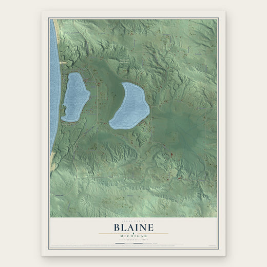 Blaine, Michigan map print, the full design