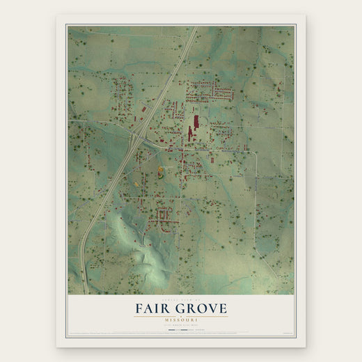Fair Grove, Missouri map print, the full design
