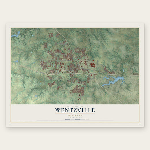 Wentzville, Missouri map print, the full design