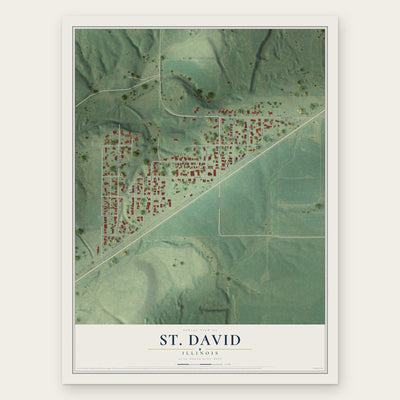 St. David, Illinois map print, the full design