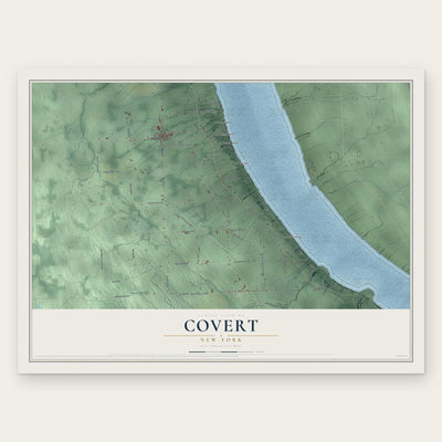 Covert, New York map print, the full design
