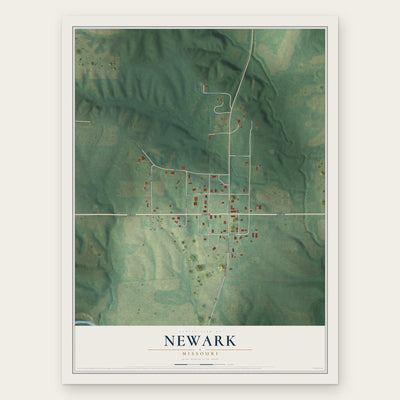 Newark, Missouri map print, the full design