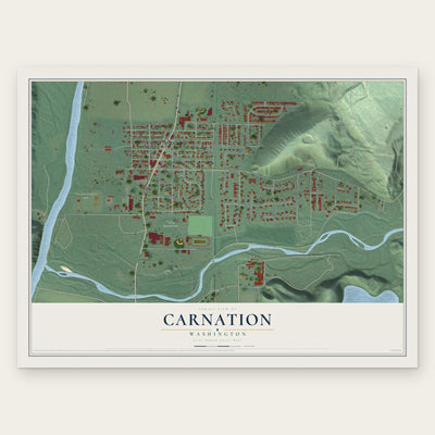 Carnation, Washington map print, the full design
