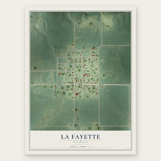 La Fayette, Illinois map print, the full design