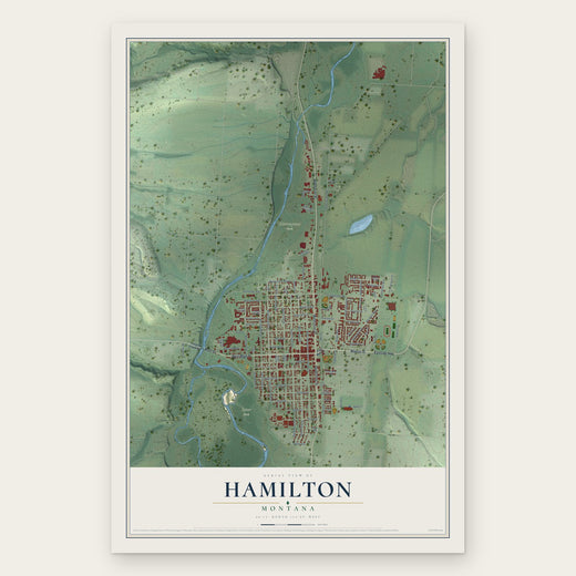 Hamilton, Montana map print, the full design