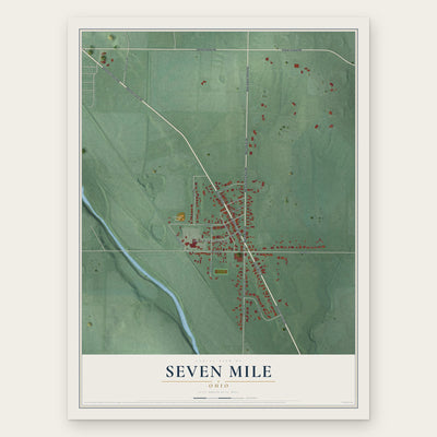 Seven Mile, Ohio map print, the full design