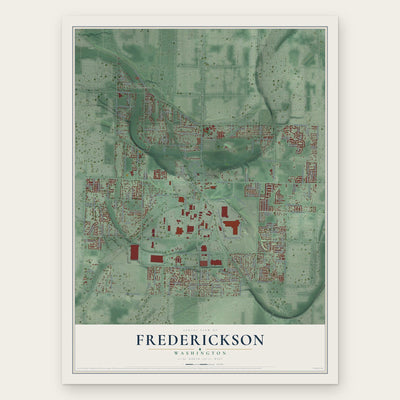 Frederickson, Washington map print, the full design