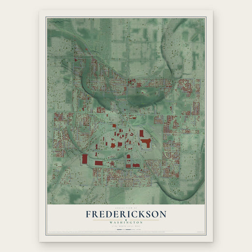 Frederickson, Washington map print, the full design