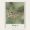 Ridgway, Illinois map print, the full design