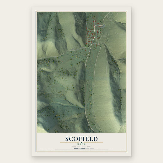 Scofield, Utah map print, the full design