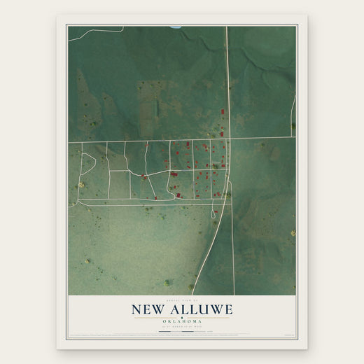 New Alluwe, Oklahoma map print, the full design