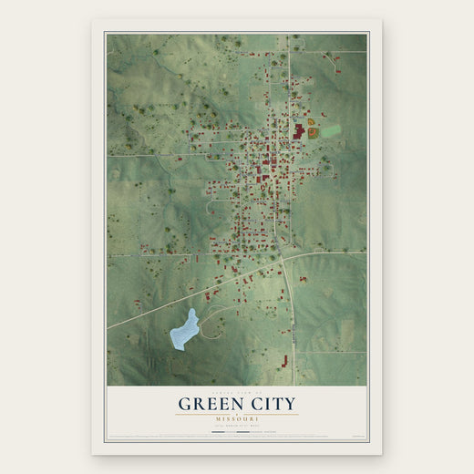 Green City, Missouri map print, the full design