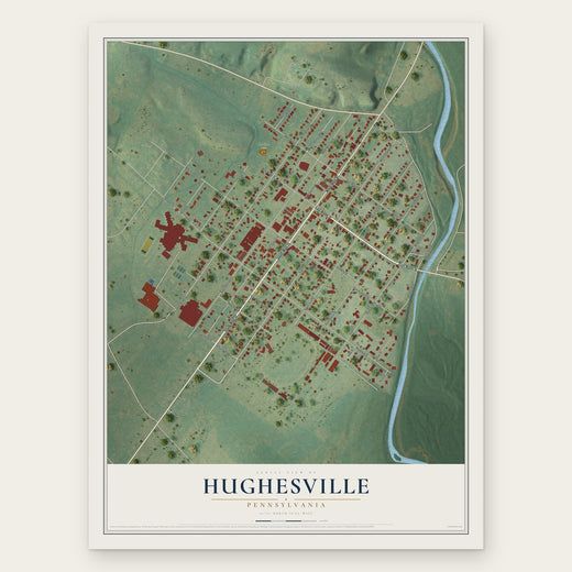 Hughesville, Pennsylvania map print, the full design