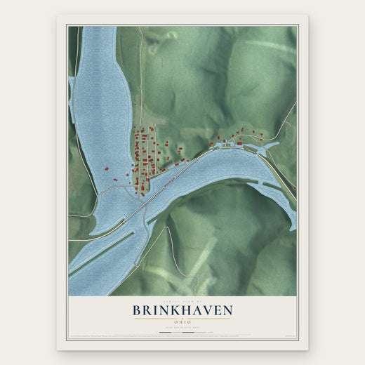 Brinkhaven, Ohio map print, the full design