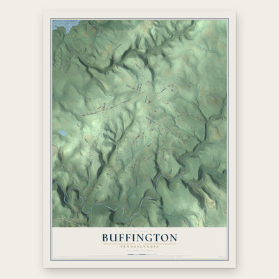 Buffington, Pennsylvania map print, the full design
