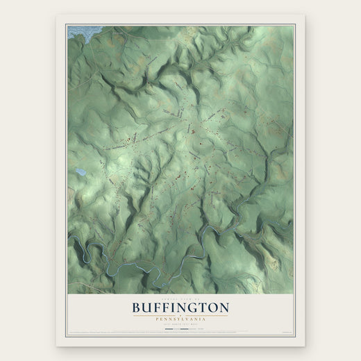 Buffington, Pennsylvania map print, the full design