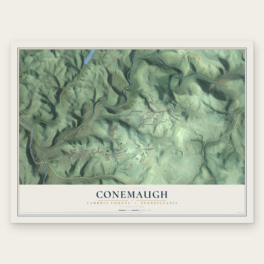 Conemaugh, Cambria County, Pennsylvania map print, the full design