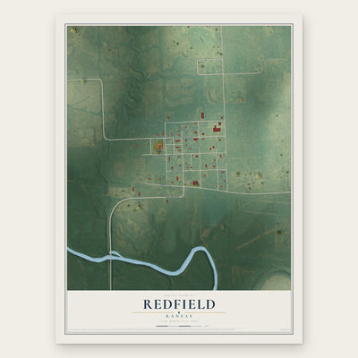 Redfield, Kansas map print, the full design