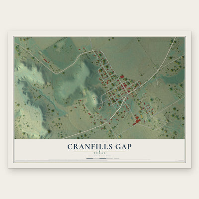 Cranfills Gap, Texas map print, the full design