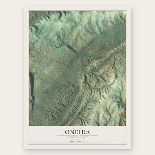 Oneida, Pennsylvania map print, the full design