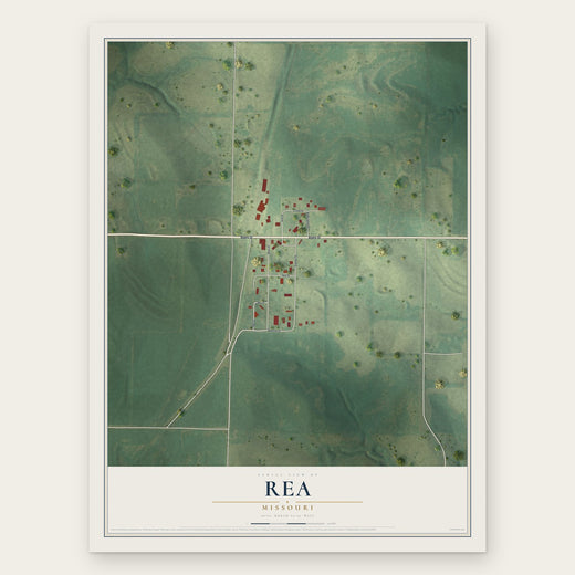 Rea, Missouri map print, the full design