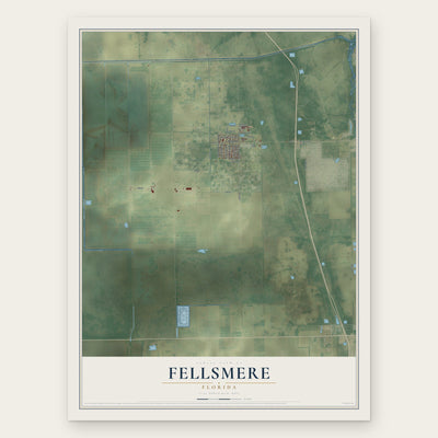 Fellsmere, Florida map print, the full design