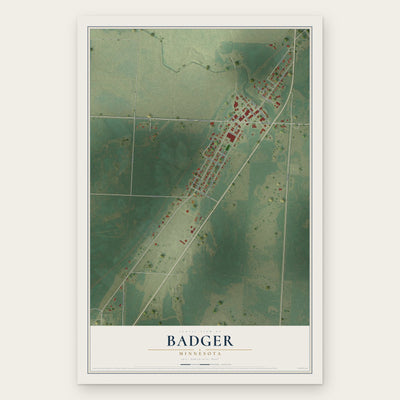 Badger, Minnesota map print, the full design