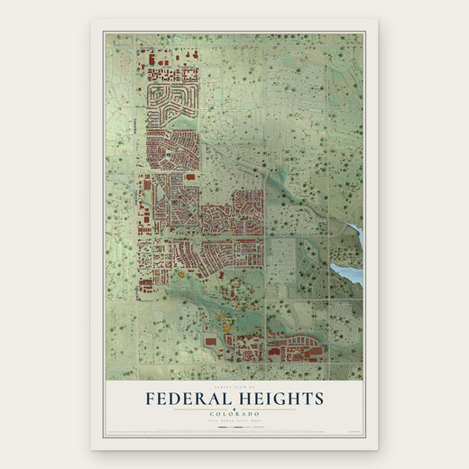 Federal Heights, Colorado map print, the full design