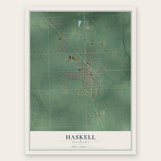 Haskell, Oklahoma map print, the full design