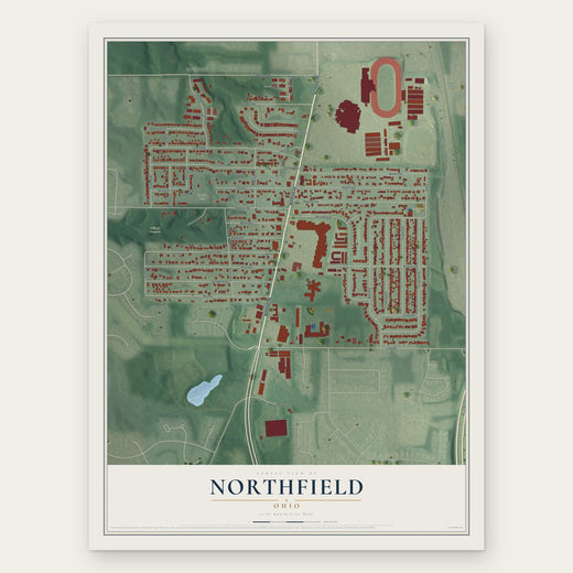 Northfield, Ohio map print, the full design