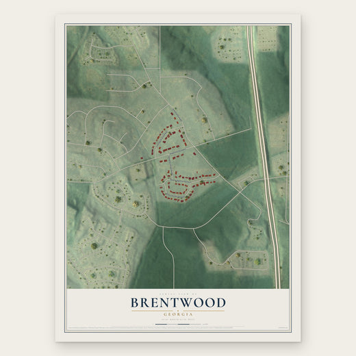 Brentwood, Georgia map print, the full design