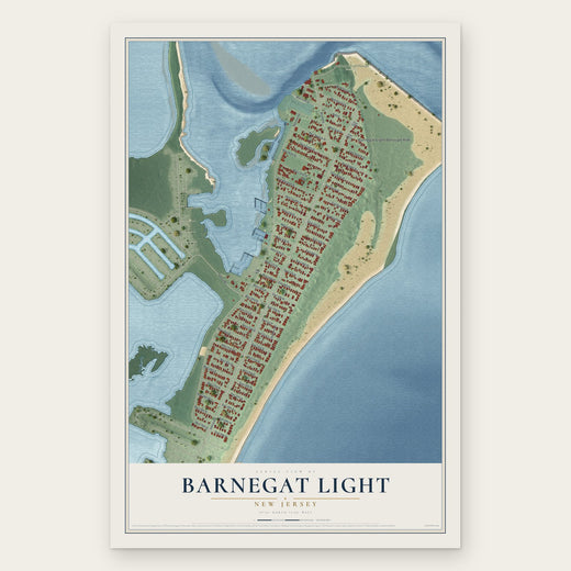Barnegat Light, New Jersey map print, the full design