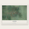 Lyons, Indiana map print, the full design