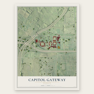 Capitol Gateway, Georgia map print, the full design
