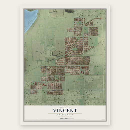 Vincent, California map print, the full design